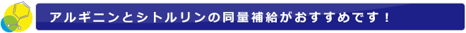 アルギニンとシトルリンの同量補給がおすすめです！